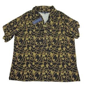 Adrienne Vittadini Women's Extra Large Top Black & Gold New With Tag